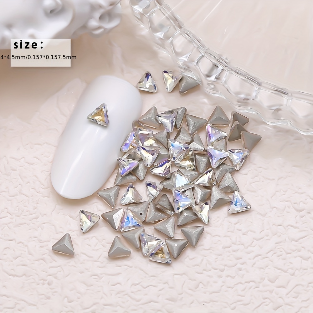 About pointed Back Nail Art Rhinestones glass Nail Art - Temu