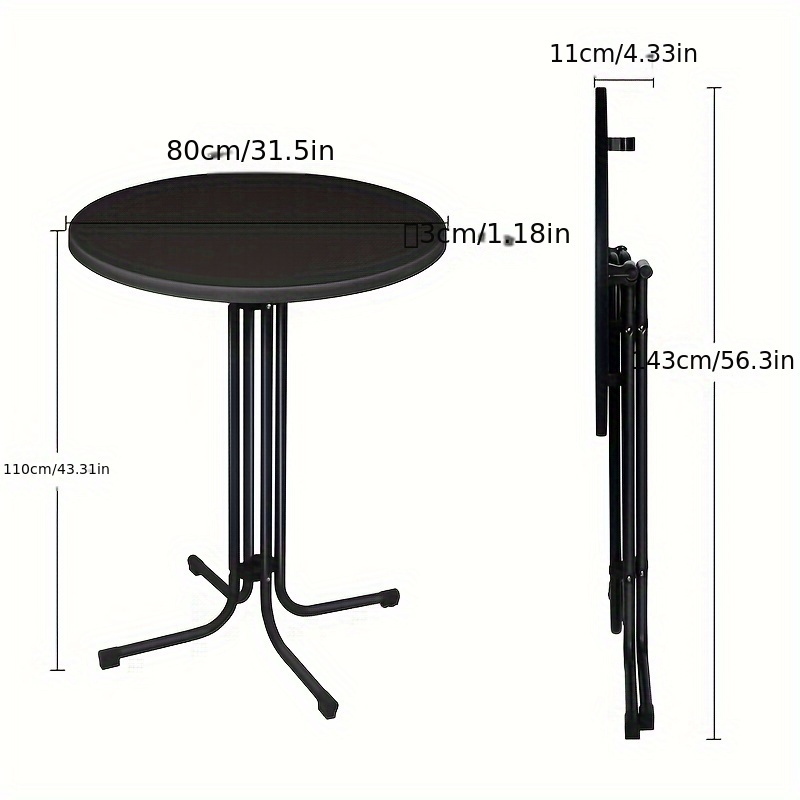 TEMU 80 Cm Folding Bistro Table Outdoor Folding Table Catering Bar Table Garden Table Bar Table Round Party Table For Outdoor Parties And Beer Tables