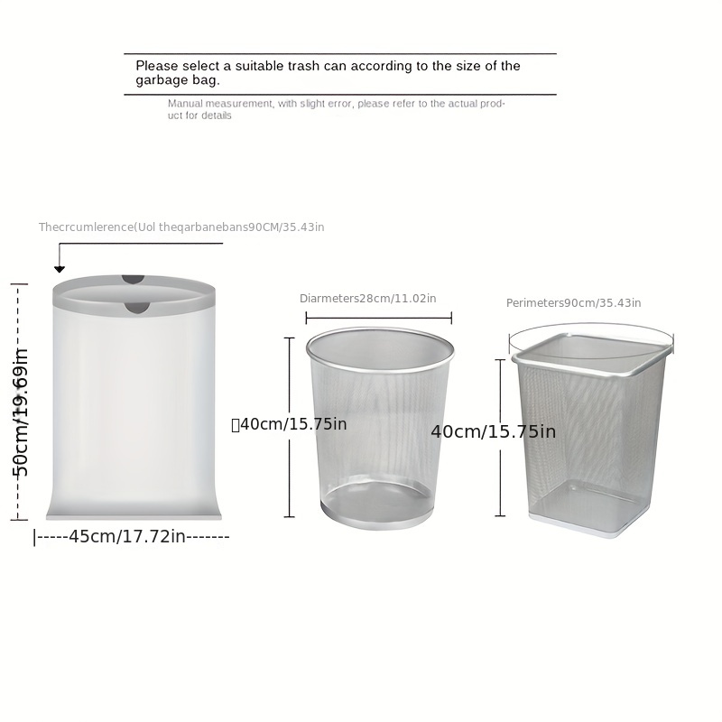 Bolsas de basura de plástico resistentes, de tamaño pequeño, para el hogar,  la oficina, la cocina, el baño y el contenedor de basura