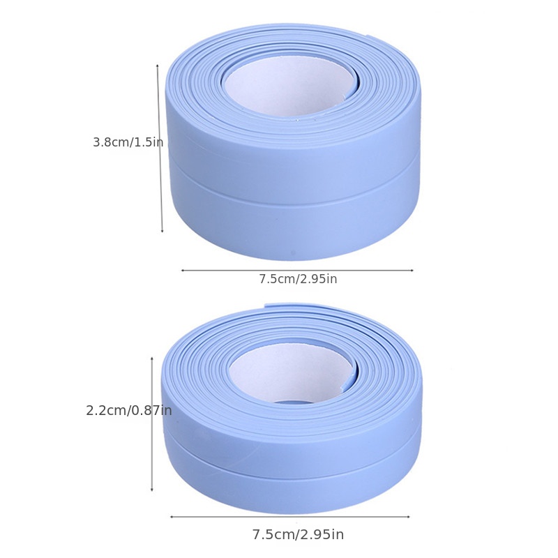 3.2m PVC Self Adhesive Bathroom Sealant Tape Seal Strip Wall Corner Sealing  Tape Sink Edge BLUE 3.2M X 2.2CM 