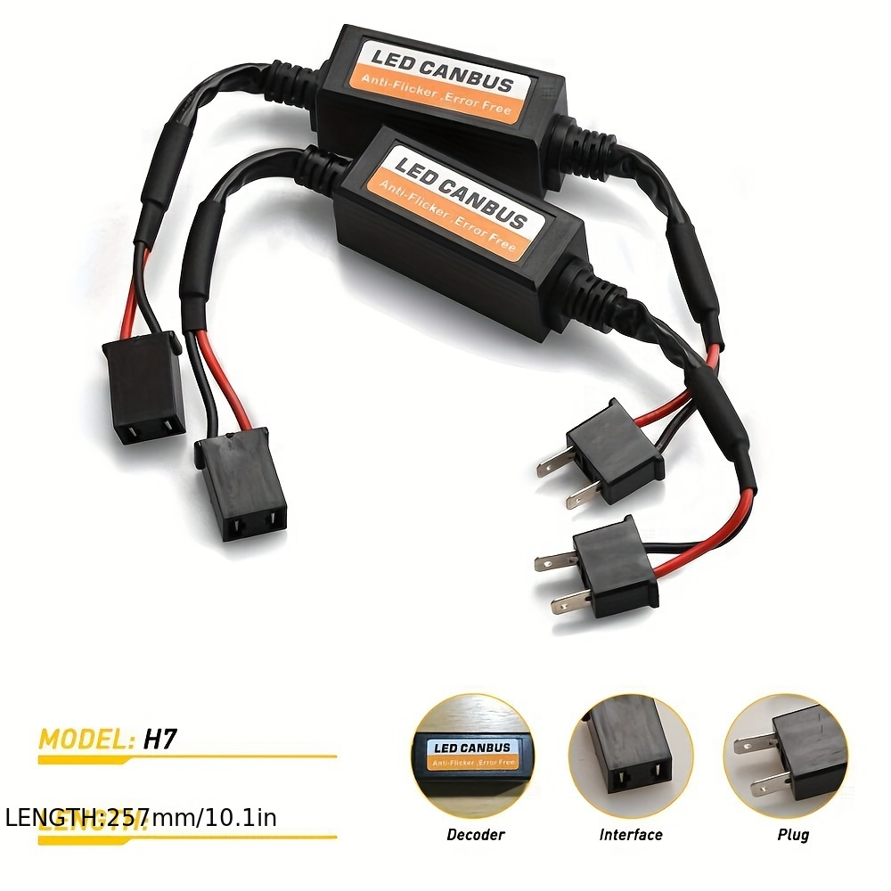 H7 LED Anti parpadeo adaptador cancelador Canbus faro lámparas decodificador