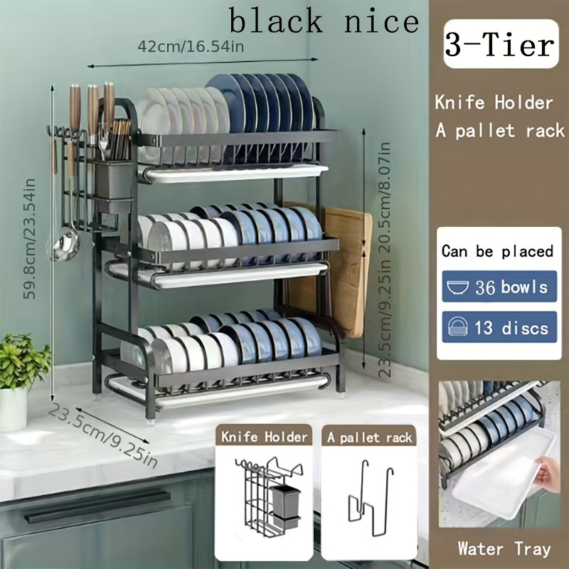 1pc Dish Rack, Space Saving Dish Drying Rack, Dish Racks For