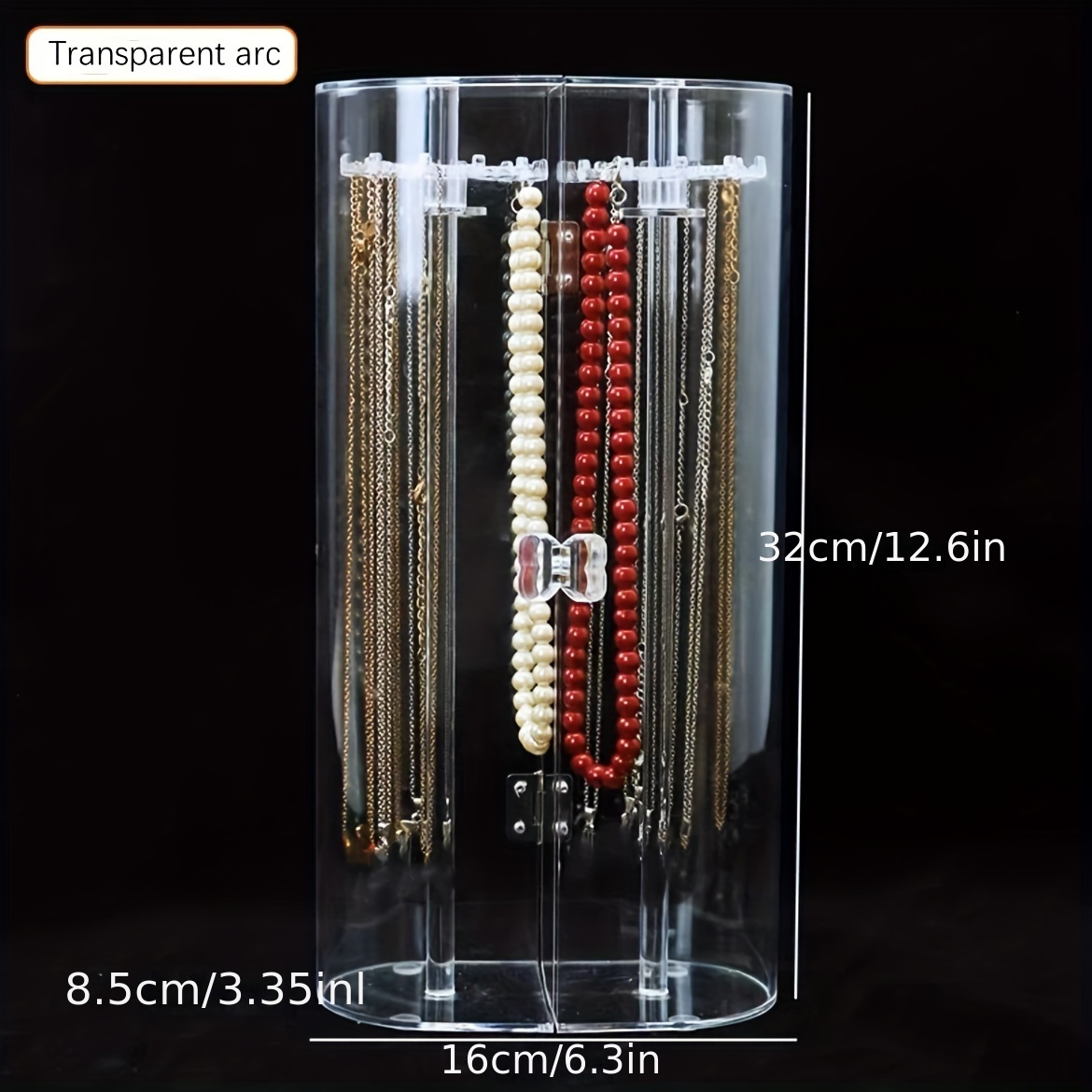 1pc Transparent Jewelry Hanging Storage Rack, Rotating Large Capacity  Earring Necklace Storage Box, Dust Proof Jewelry Display Rack, Household  Storage