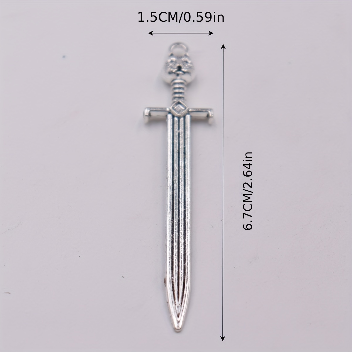 20pcs Alloy Sword Pendant Leopard Head Handle DIY Jewelry Making