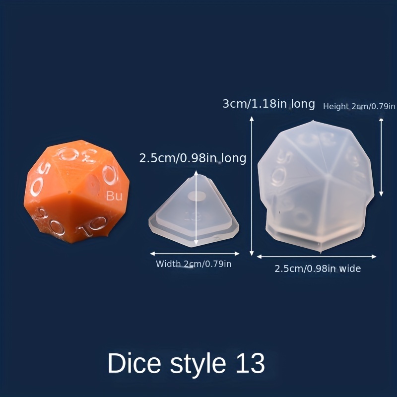 Large Dice Resin Molds, 2 Styles Silicone Dice Mold For Epoxy Resin  Casting, Triangle Hexagonal D20