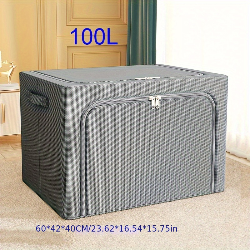 Storage Box Oxford Cloth Clothing Storage Box Finishing Box Storage Box Folding Multi Functional Dormitory (Set of 2) Latitude Run Color: Navy, Size