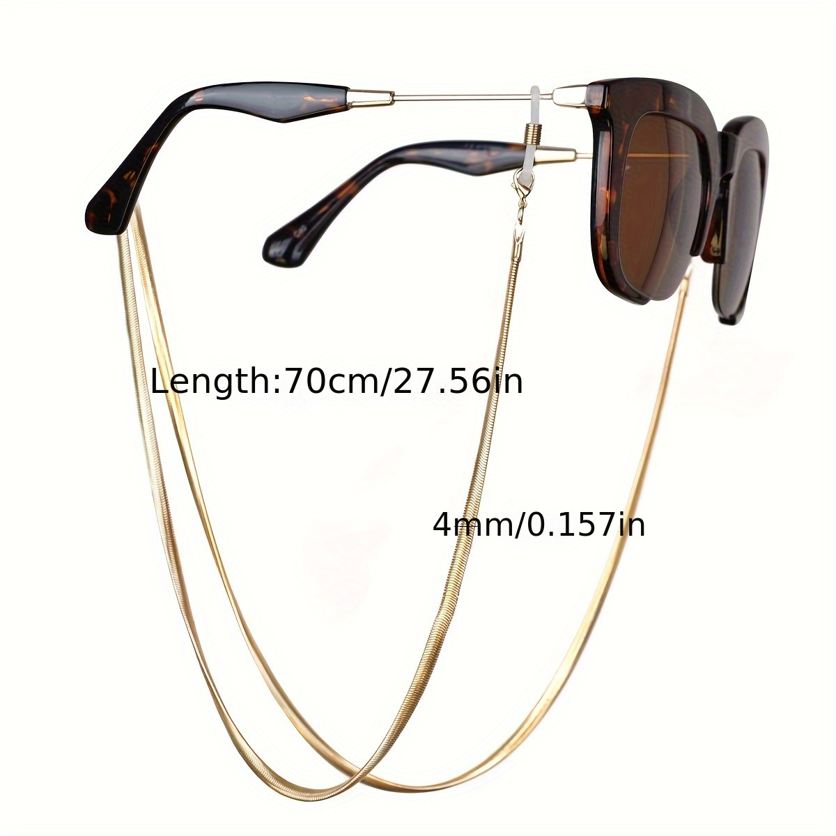 chic flat snake chain glasses holder stylish metal fashion glasses lanyard for   birthday gift details 2