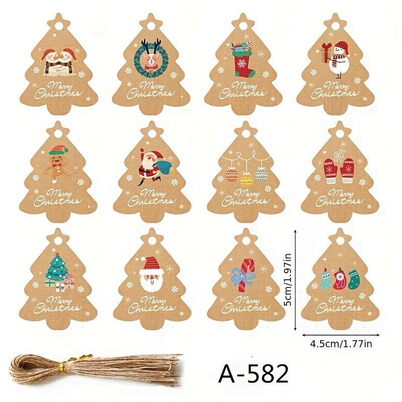 Christmas Tree Decoration Tag Christmas Cartoon Gift Box Decoration Card Accessories Small Label, Size: 6.8