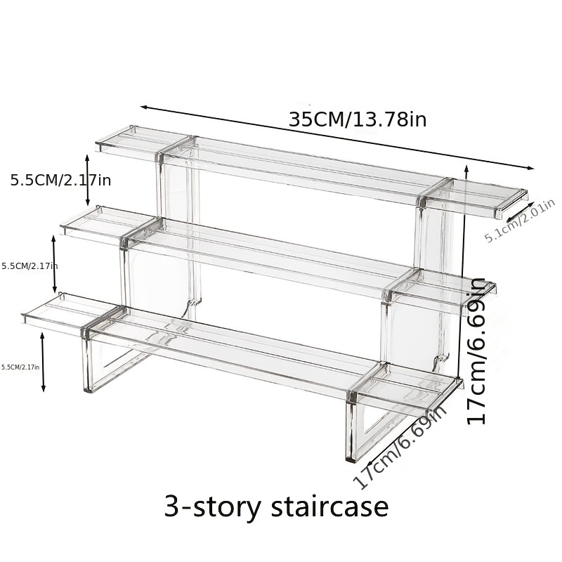 Image of 1pc, 2- Staircase, Display Shelf, Blind Box Collectible Figurine Holder, Party Decoration Organizer, No Power Needed, For Christmas, Hanukkah, New Year, Valentine's Day