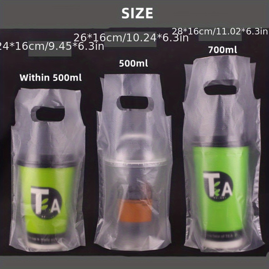Plastic Disposable Carrier Milk Coffee Tea Cup Holder Plastic Drinking  Takeaway Bag