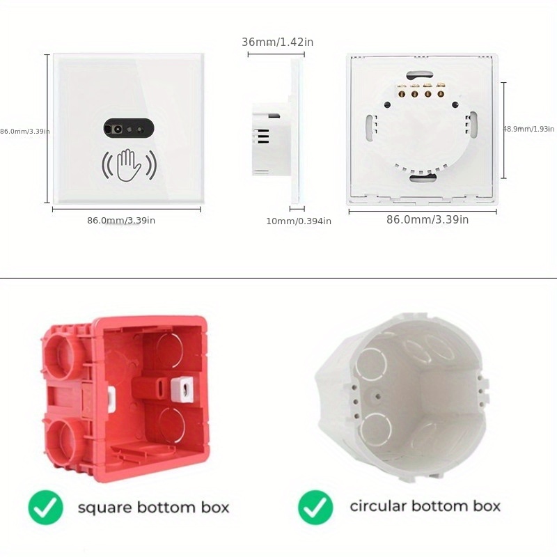 1pc Presa Interruttore A Parete Illuminazione In Vetro - Temu Switzerland