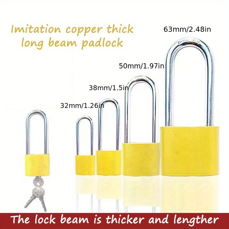 Mini Long Shackle Padlocks With Keys Key Locks Padlock With - Temu