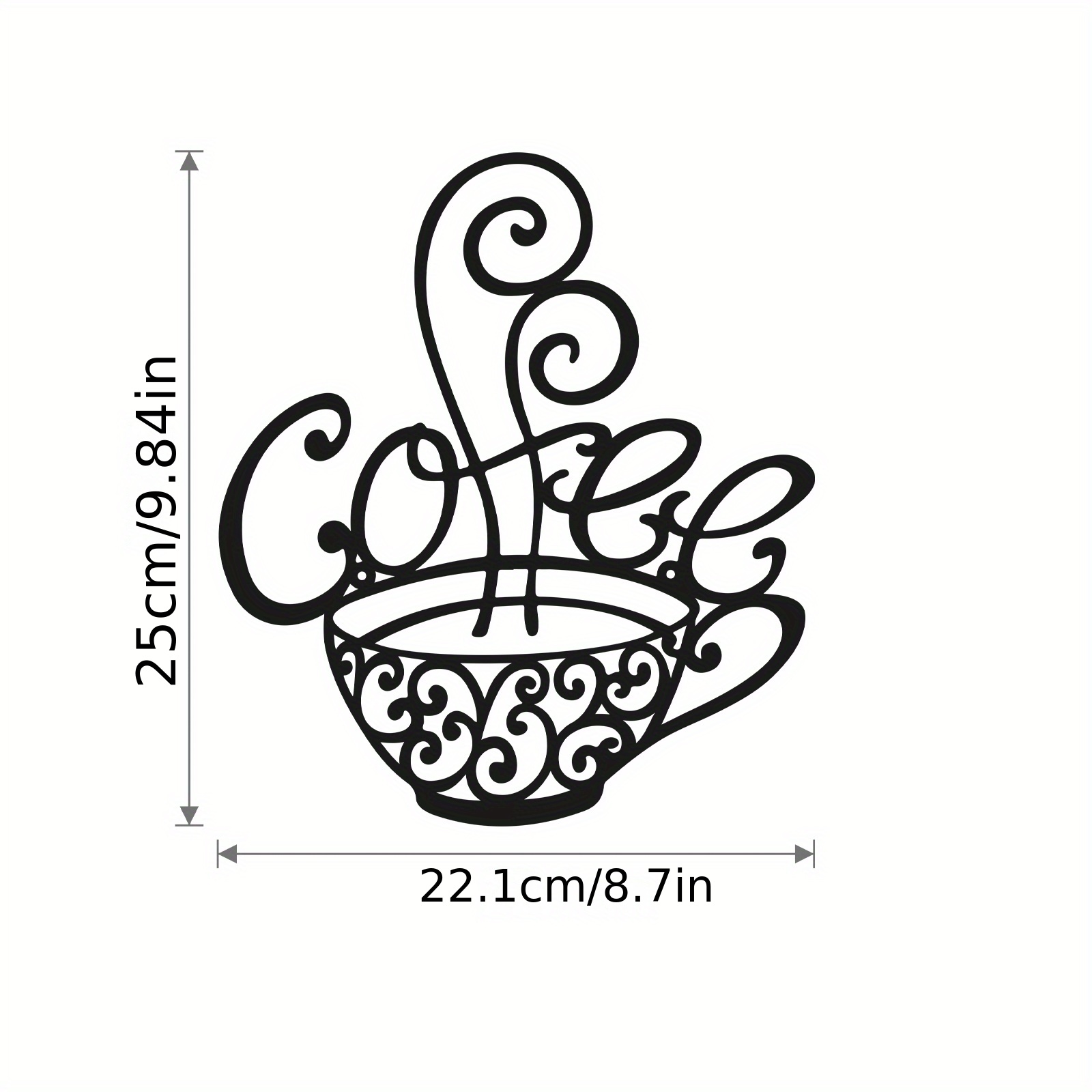 Coffee Bar Metal Wall Decoration Black Coffee Cup Silhouette - Temu