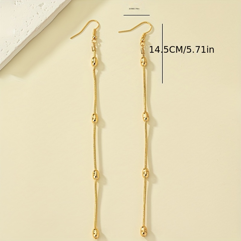 Geometric Tassel Dangle Earrings Chain Long Drop Earrings for Daily Wear