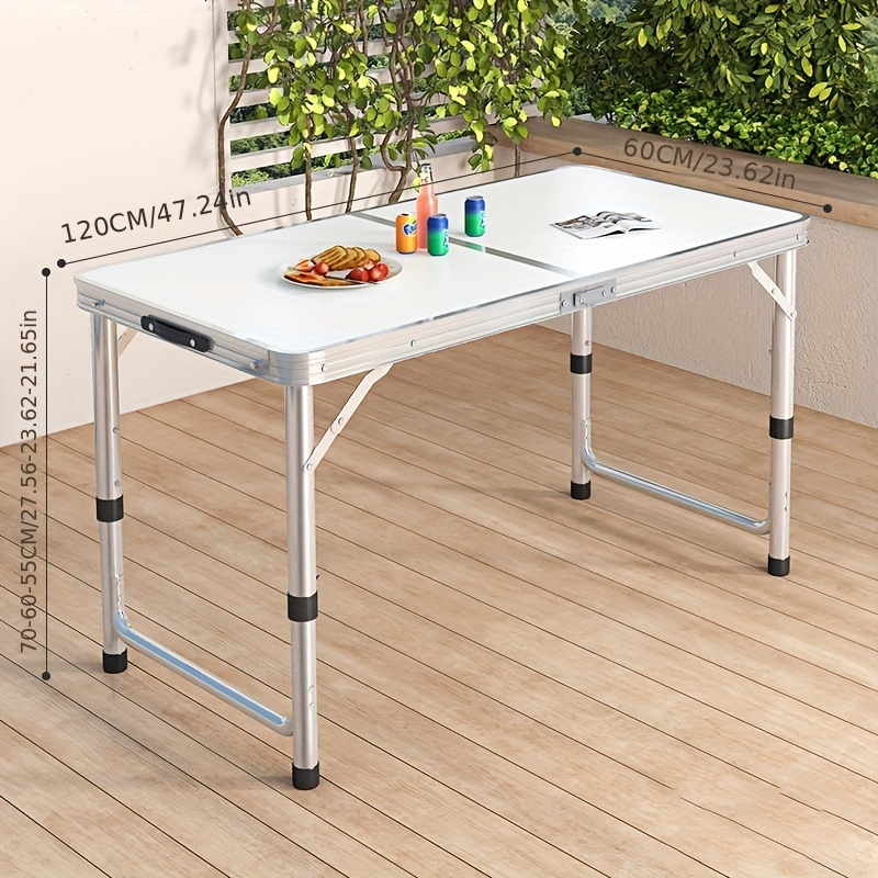 

Portable Outdoor Folding Table - Lightweight Aluminum Table With 3 Adjustable For Camping, Picnics, Bbqs, And More