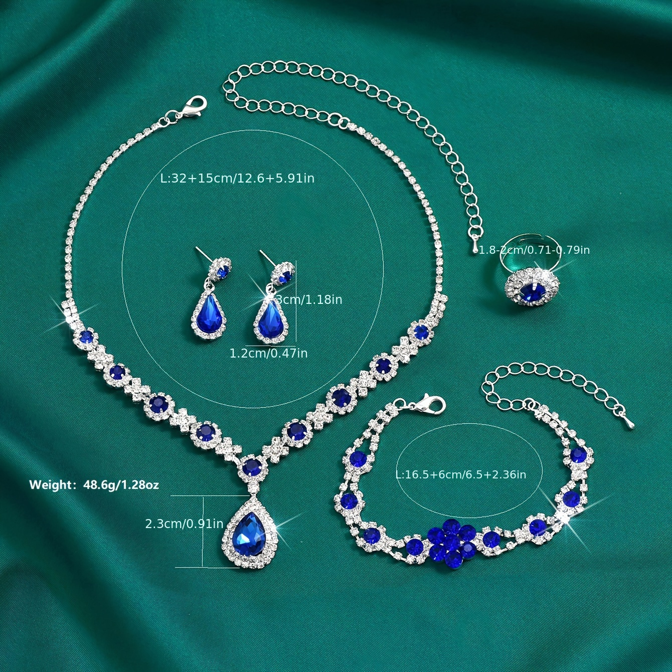 vintage   piece synthetic gemstone jewelry set sexy tear   may birthstone silver plated with rhinestones copper material   vacation   ideal valentines day gift details 0