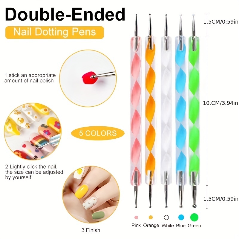  5pcs macaron kit nails art pen women manicure dotting