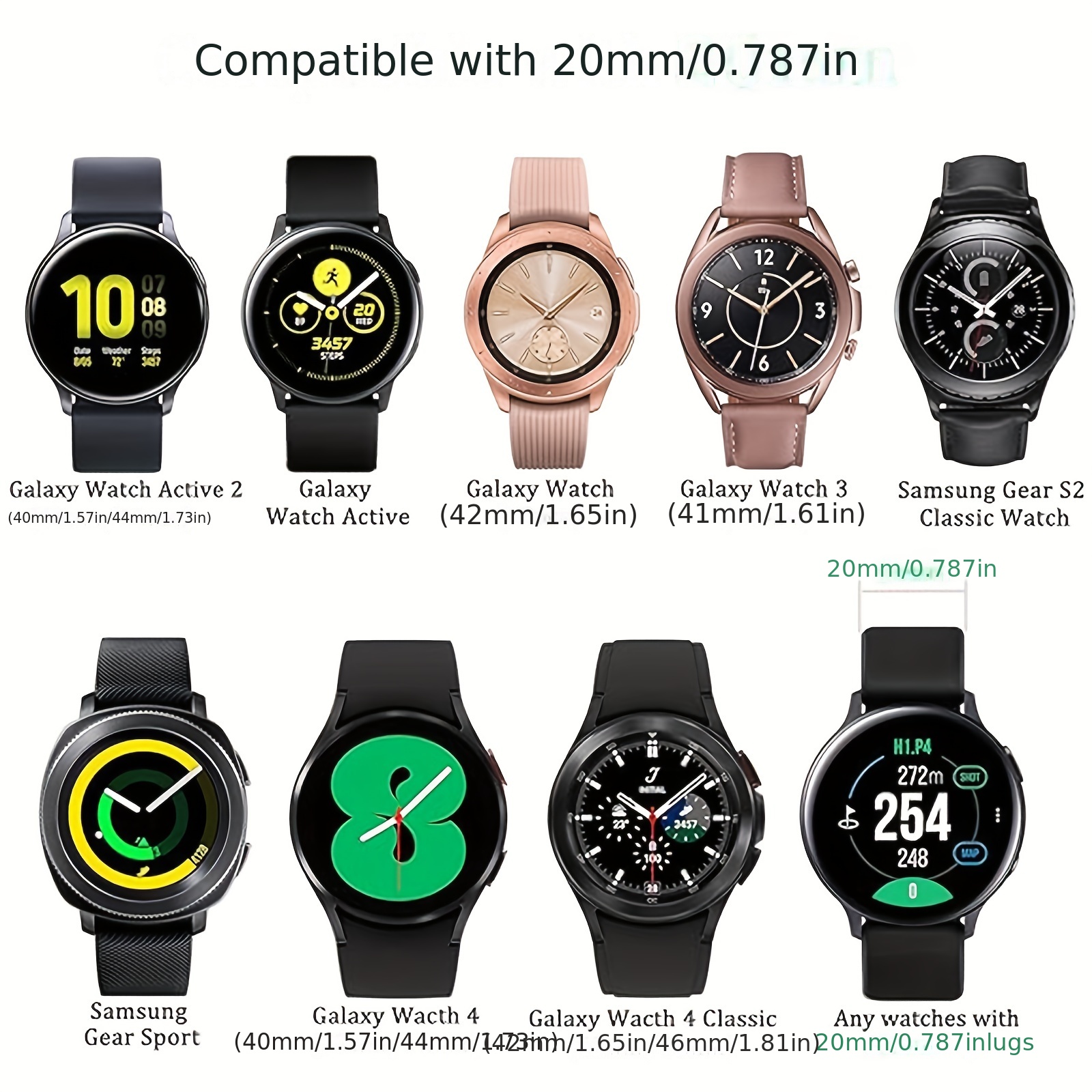 4 PACK Bands Compatible with Samsung Galaxy Watch 4 Band 40mm 44mm, Galaxy  Watch 4 Classic Band 42mm 46mm, Galaxy Watch 5 Bands, Galaxy Watch 5 Pro