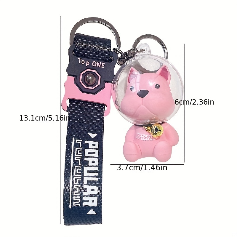 Creative Space Law Bucket Dog Keychain Cute Cartoon Trend Car Key Chain  French Bulldog Bag Charm Pendant Exquisite Accessory