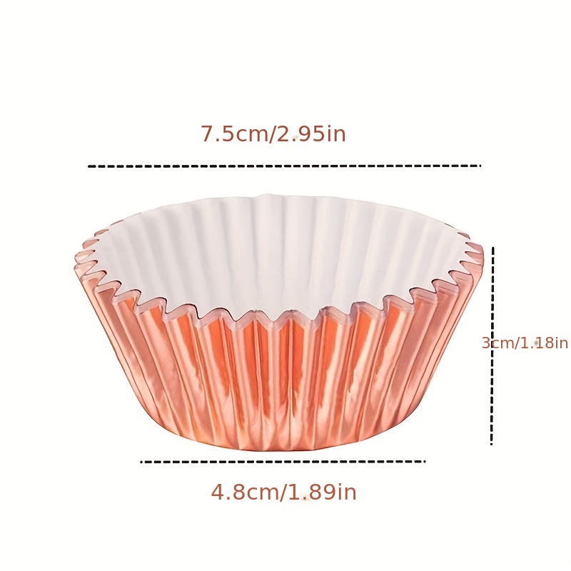 Cupcake Mold 100pcs Aluminum Thickened Foil Cups Cupcake Liners Mini Cake Muffin Molds Baking Molds (Silver), Size: 7.5