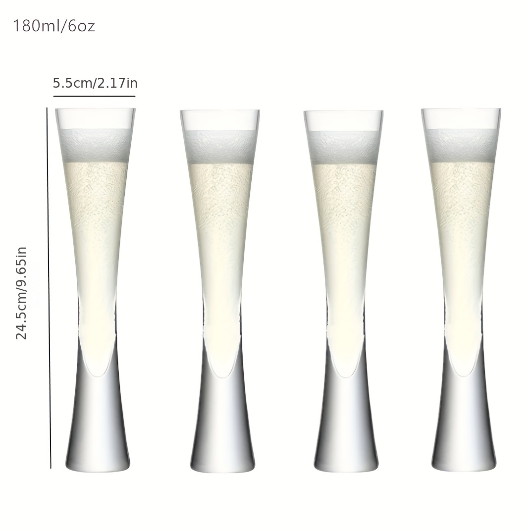 Champagne Flute x 2 6oz, Clear, Moya