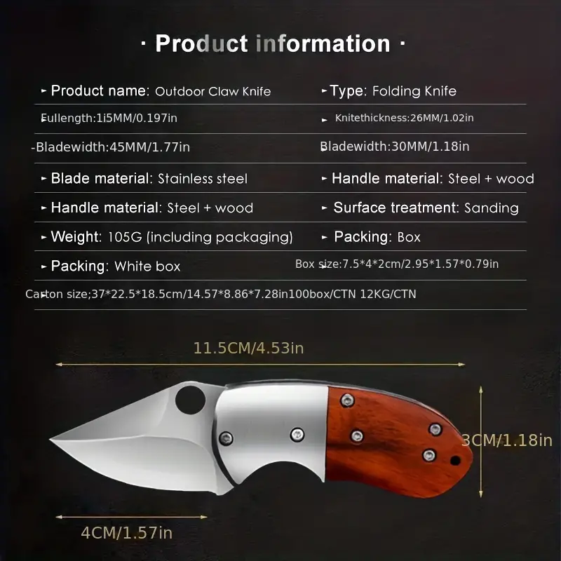 1pc knife camping multifunctional fruit creativestainless steel mini folding knife details 1