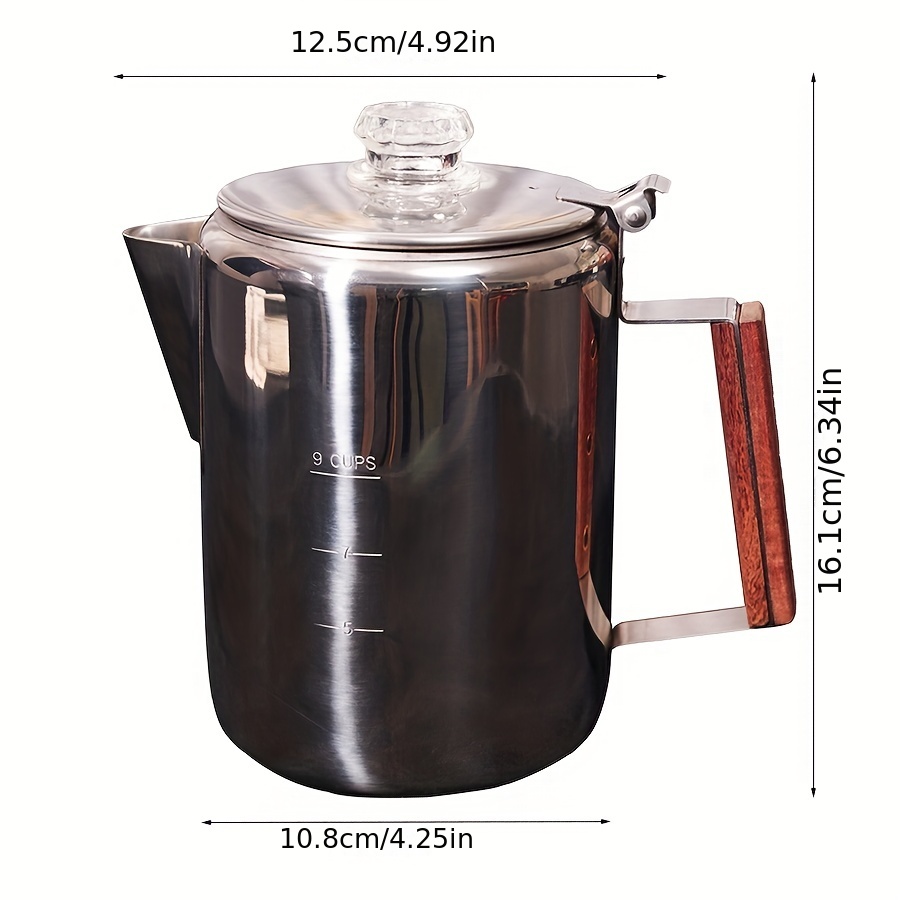 Outdoor Camping Coffee Pot Cup Stainless Steel Percolator Coffee