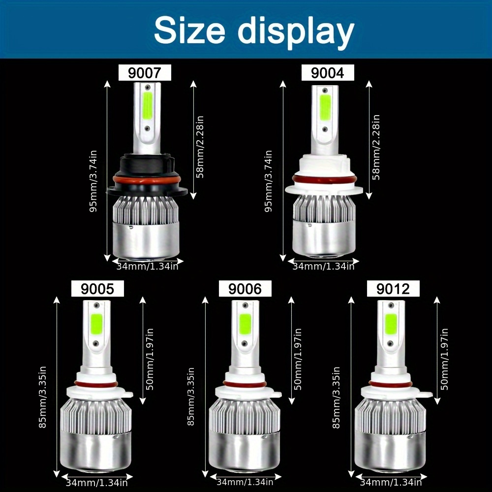 9004 9007 H13 Hi/lo Beam H3 Led Bulbs Low Beam 3000k High - Temu