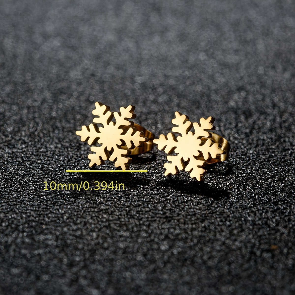 Small Stainless Steel Snowflake Stud Earrings for Women