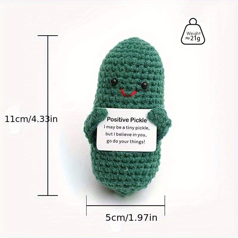 1pc, Funny Positive Lemon, Pickle 7CM, About 3 Inches For Home Decor  Products, Handmade Knitted Lemon Toy Positive Card Creative Cute Wool  Positive L