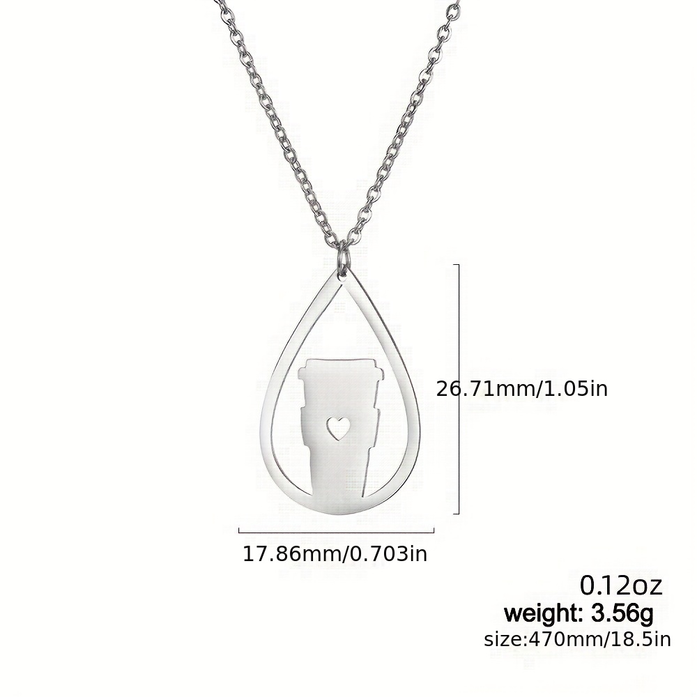 Romantic Water Drop Stainless Steel Pendant Male Choker Necklace Cute Heart  Mailbox Shape Trendy - Temu