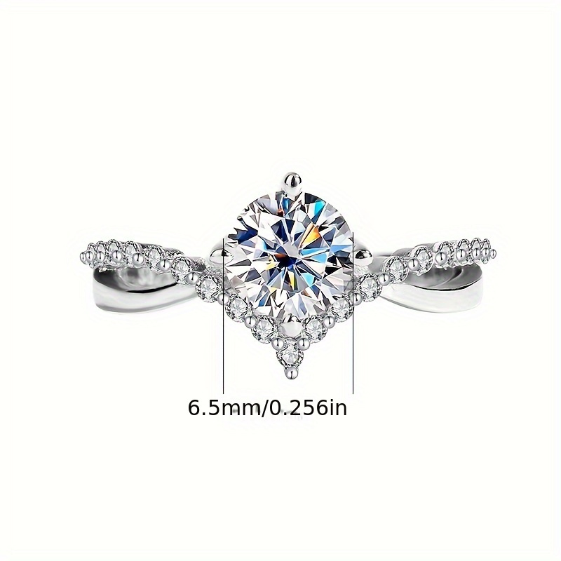 925 sterling silver 1 carat moissanite wedding ring solitaire ring elegant finger ring jewelry decoration details 1