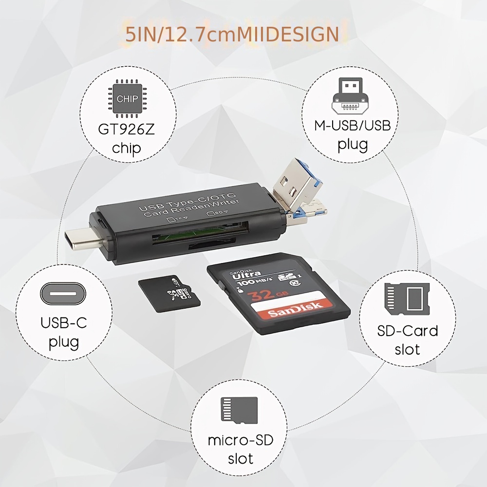 USB Micro SD Card Reader 4 En 1 Type C/USB A Vers SD/Micro - Temu  Switzerland