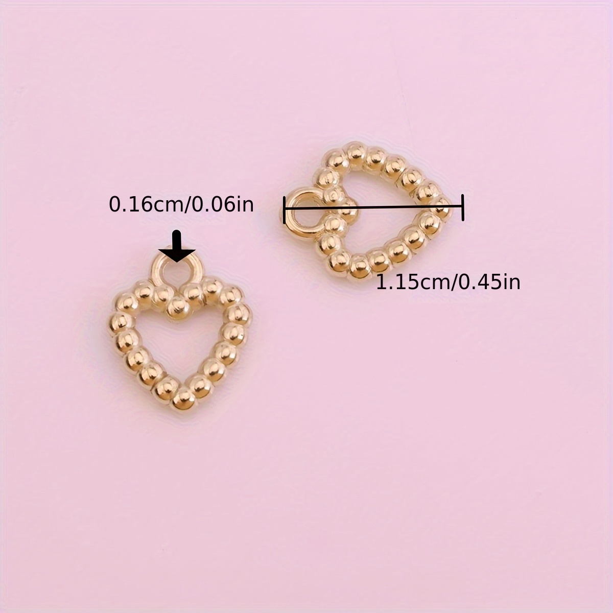 15pcs Hollow Small Heart Pendants for DIY Jewellery Making