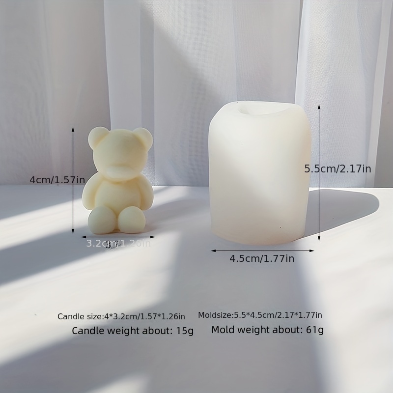 3d Cute Cartoon Bear Silicone Candle Mold Diy Handmade Soap - Temu