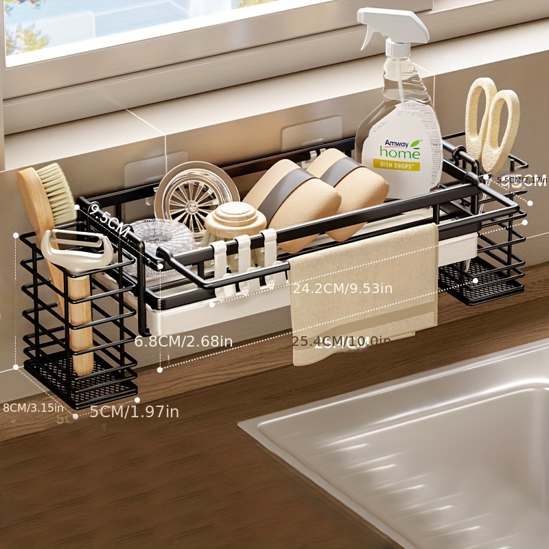 Kitchen Rack, Rag Drain Rack, Punch-free Household Spice Rack, Sink Faucet Sink  Rack - Temu