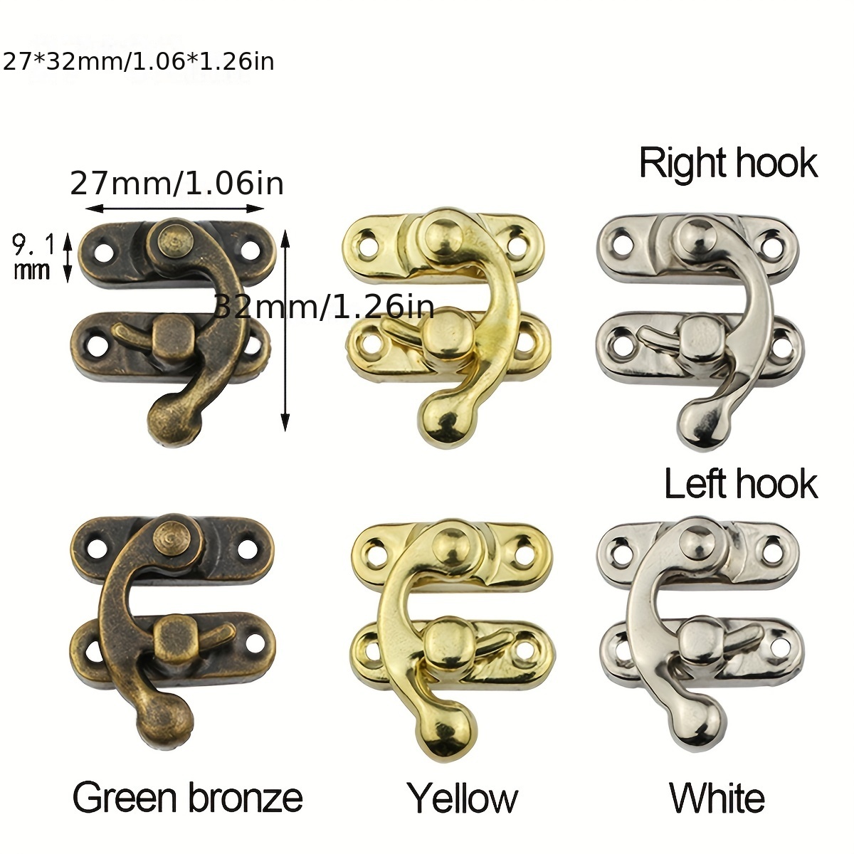 Keyed Hasp Lock Vintage Padlocks Decorative Jewelry Box Hook Clasp