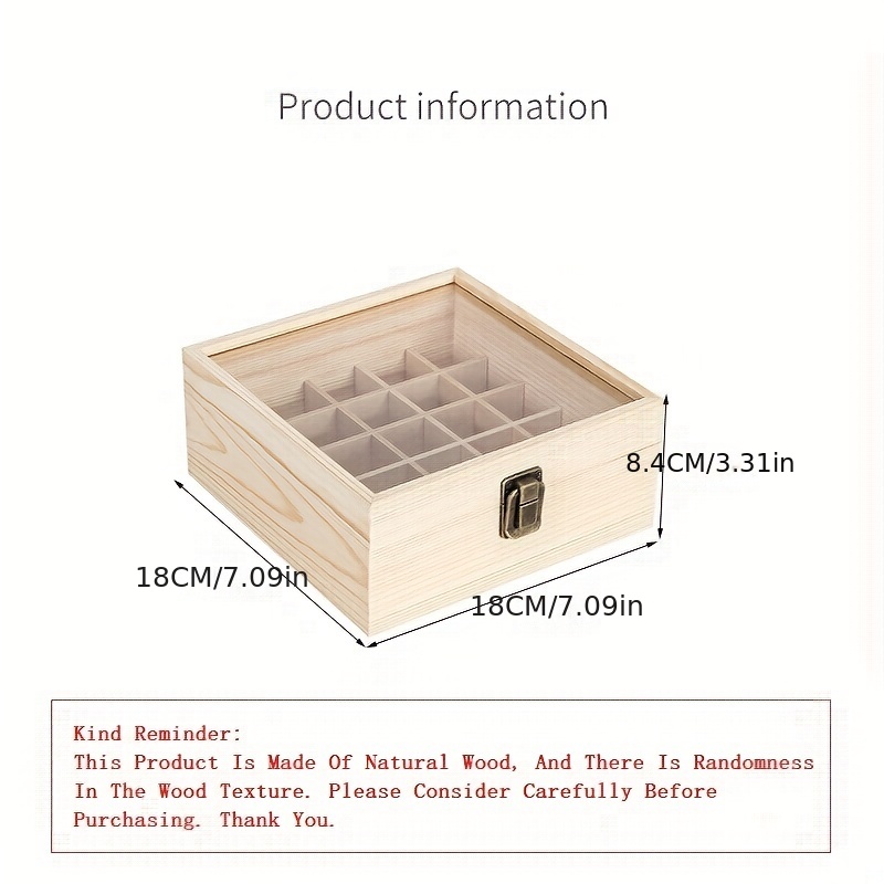Essential Oil Wooden Storage Box Can Hold 25 Bottles - Temu