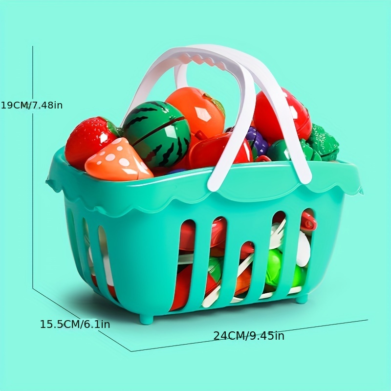  Sohapy Juego de 24 piezas de juguetes de alimentos, alimentos  de juguete, juguetes de cocina, surtido de alimentos falsos de plástico  para niños, cocina, cortar frutas, verduras, juguetes educativos de  alimentos (