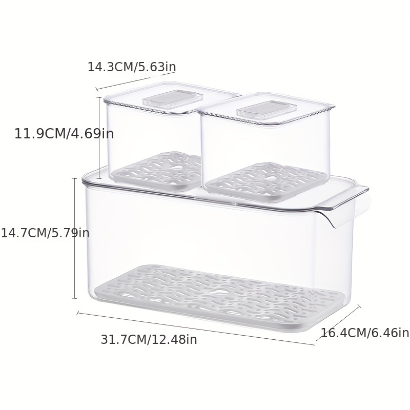 3pcs Caja Almacenamiento Plástico Refrigerador Caja - Temu