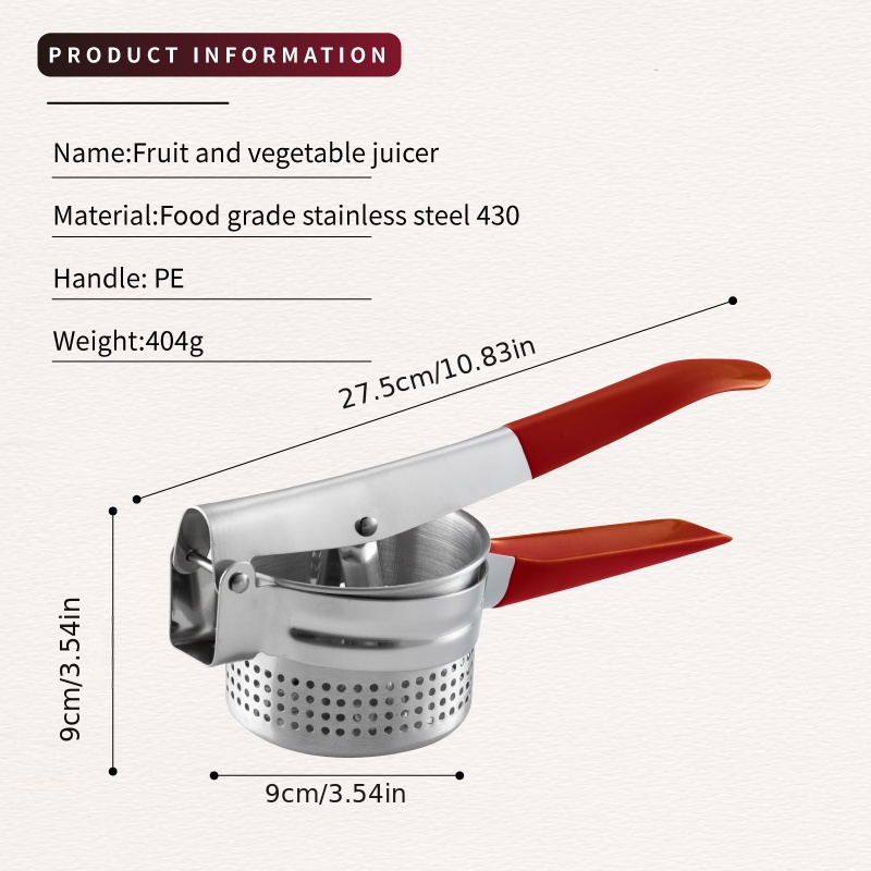 Stainless Steel Chip Maker for Fruit Juicing & Garlic Smashing
