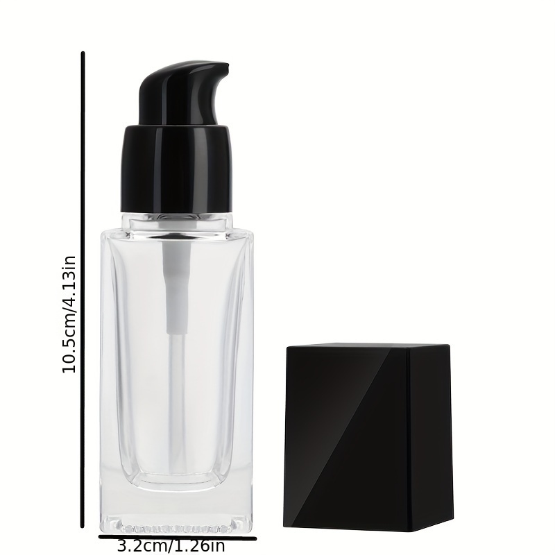 30ML Glass Foundation Bottle with Square Pump for Oils Cosmetics Samples