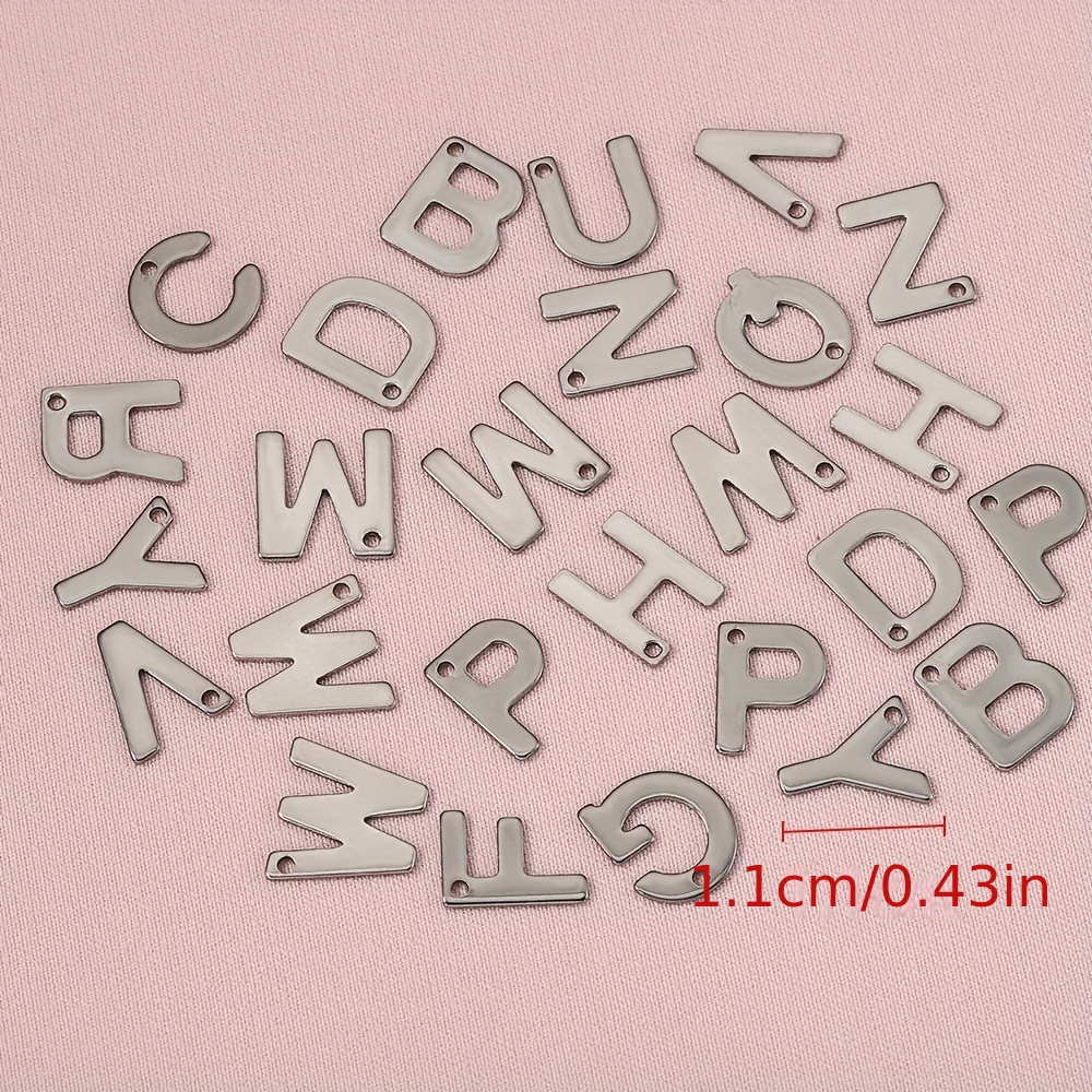 208 Pcs Metal Letter Charms for Jewelry Making Mix Initial Charms Double Side A-Z Alphabet Charms for DIY Bracelet Necklace Making, 8 Colors