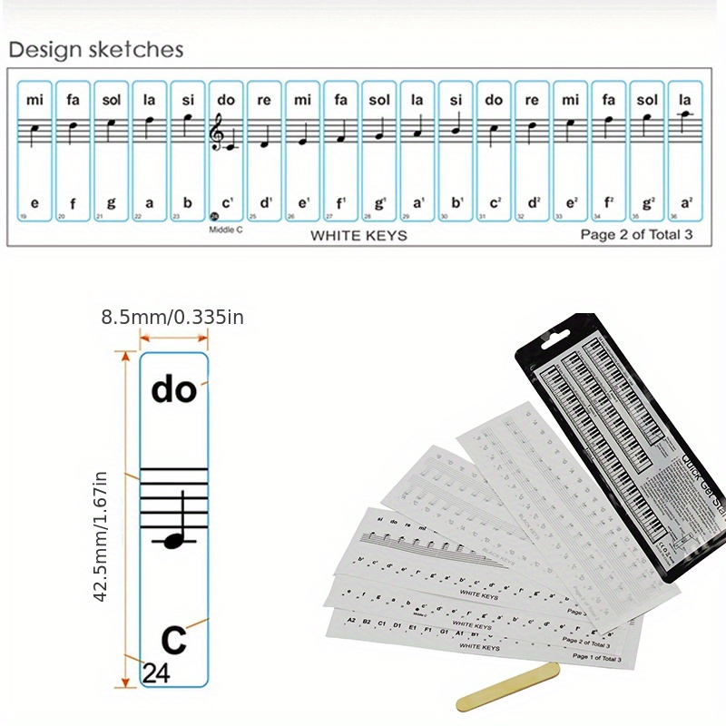 1 Set Spartiti Pianoforte Elettronico Scala Semplice Note E - Temu Italy