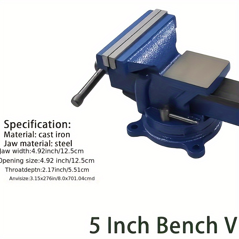 

5 Inch Bench Vise With Locking Base Table Top Clamp Heavy Duty Vice Swivel