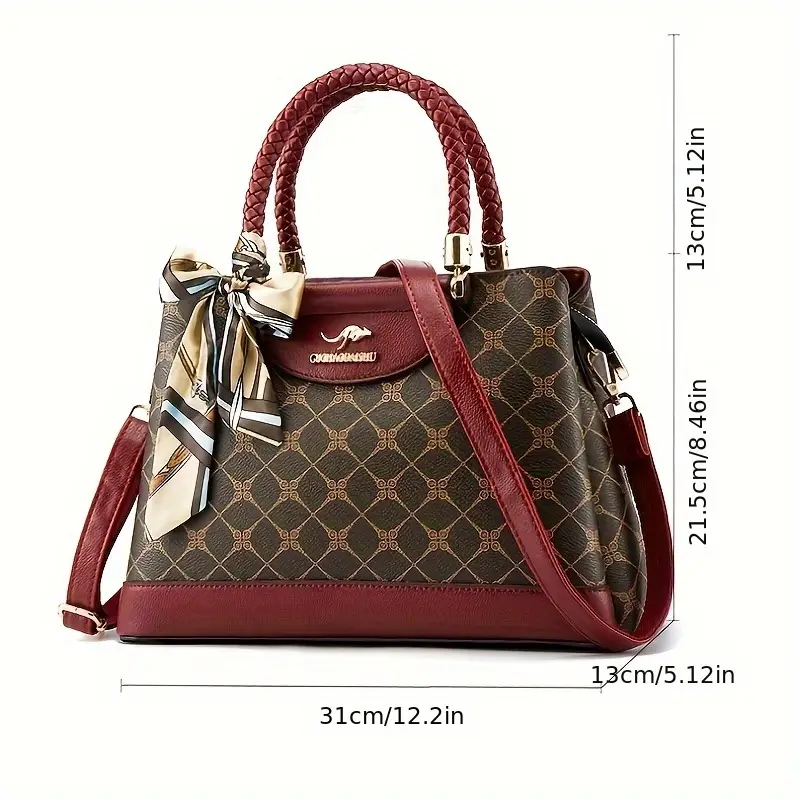 luxury tote bag spring summer handbag single shoulder bag crossbody bag for women commuting printed middle eastern womens mom bag high end old flower same large capacity womens bag with ribbon Product details 3
