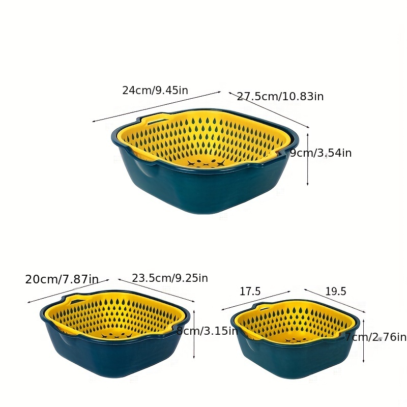 Plastic Fruit Vegetable Washing Colander Strainer Basket Container