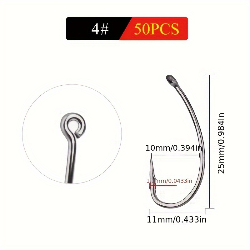 FTK 50pcs Barbed Hook For Freshwater And Saltwater Fishing, Carp Fishing  Hooks, Trout Hooks, Crankbait Hooks