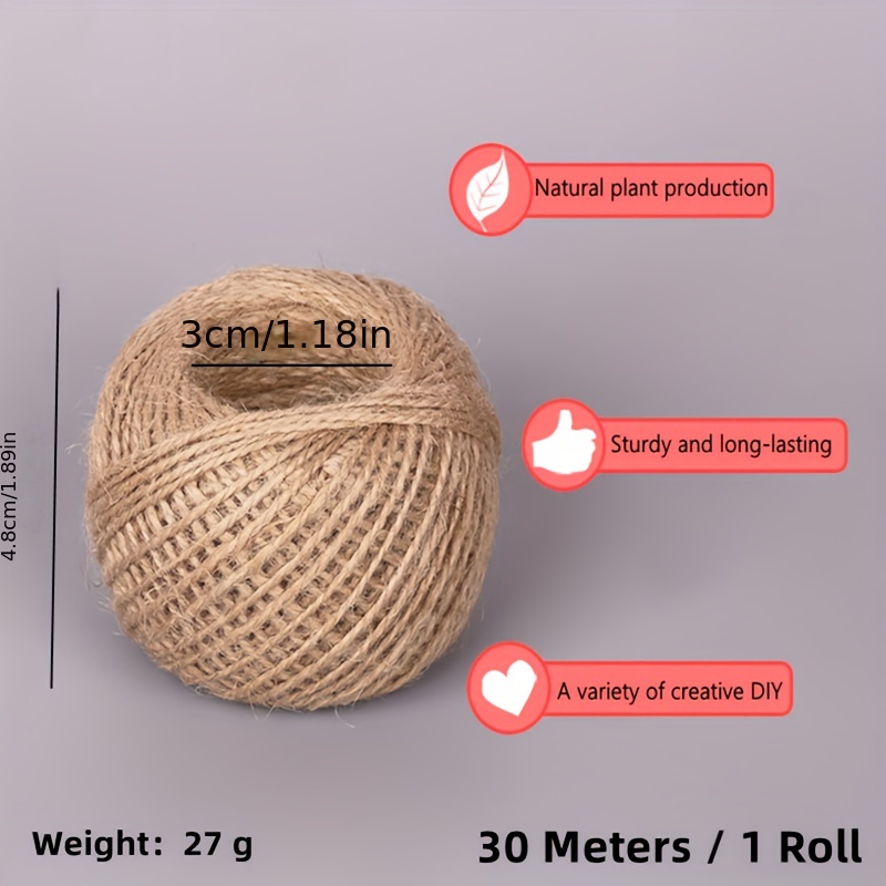 6pcs Vintage Natural Twine String Scrapbooking DIY Jute Rope For Photos  Cards Hanging Arts Crafts Gift Wrapping 33 Yards(30m)