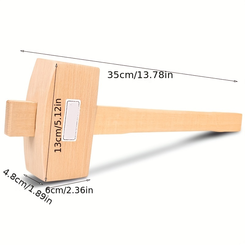 Wooden Hammer,Wood Mallet,Professional Carpenter Wood Tapping  Tool,Woodworking Tool for Woodworking Chisel Installation Assembly(L)